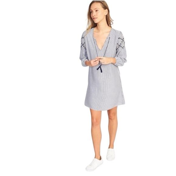 🌹OLD NAVY TASSEL-TIE BOHO SHIFT DRESS - Picture 1 of 9